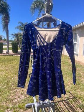 Mondor Figure Skating Dress - Adult Petite Small (S/P)(blue)